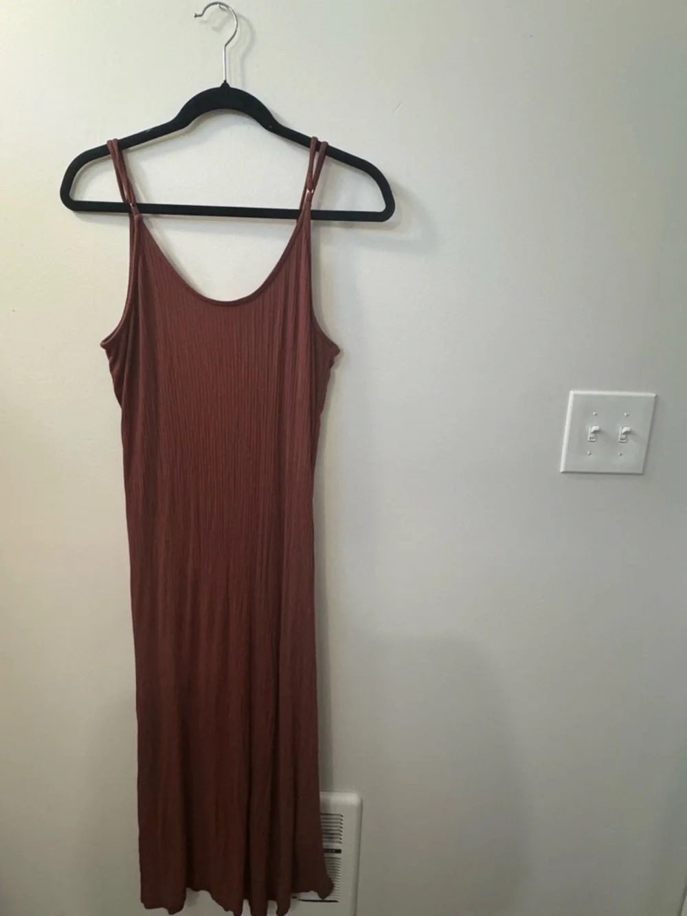 LOFT Rust Button-Front Maxi Slip Dress - Picture 2 of 3